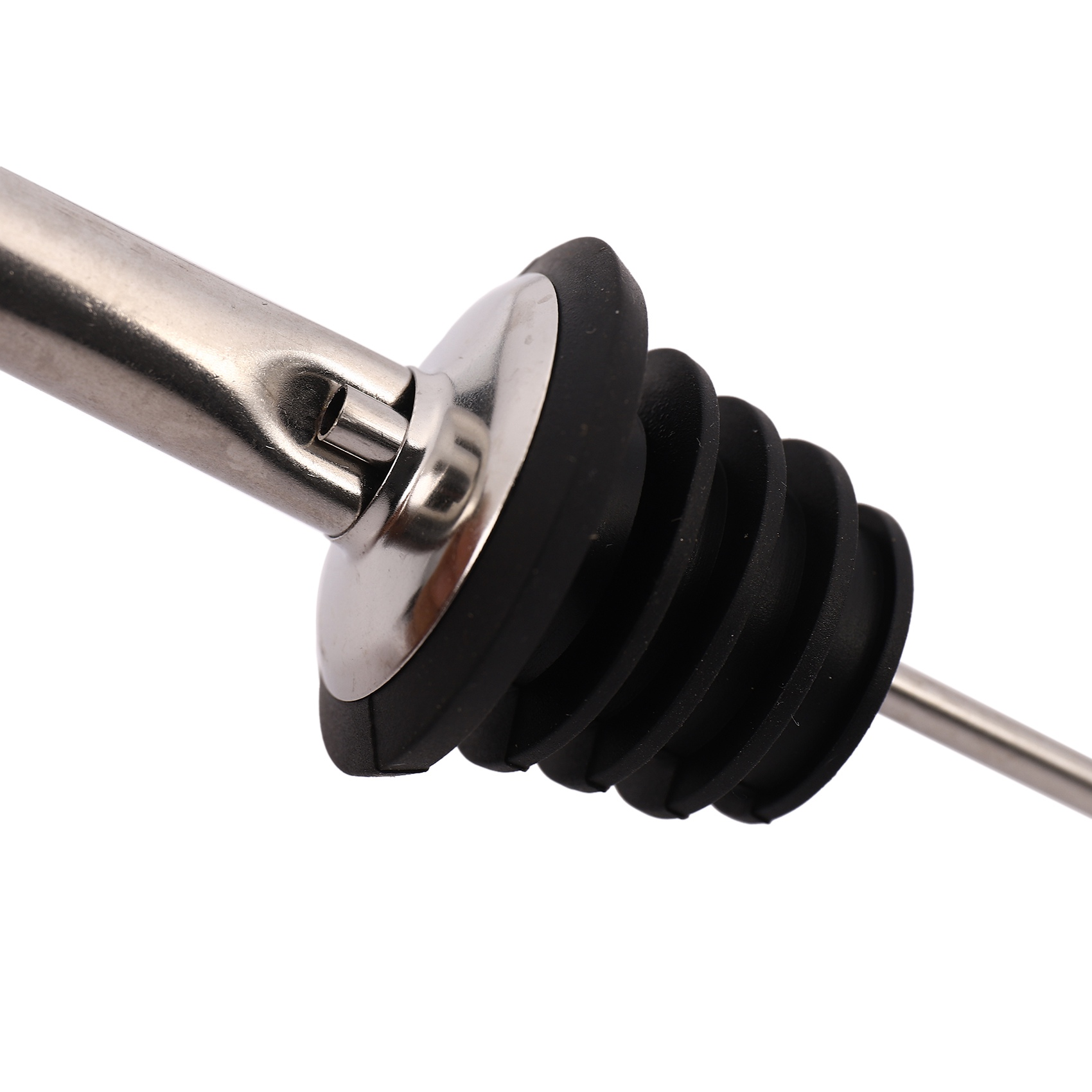 Speed Pourer Cap - Y51A-12 Stück Edelstahl-Spirituosenflaschen-Schnellgießer Olivenöl-Weingießer mit Gummi-Staubschutzkappen