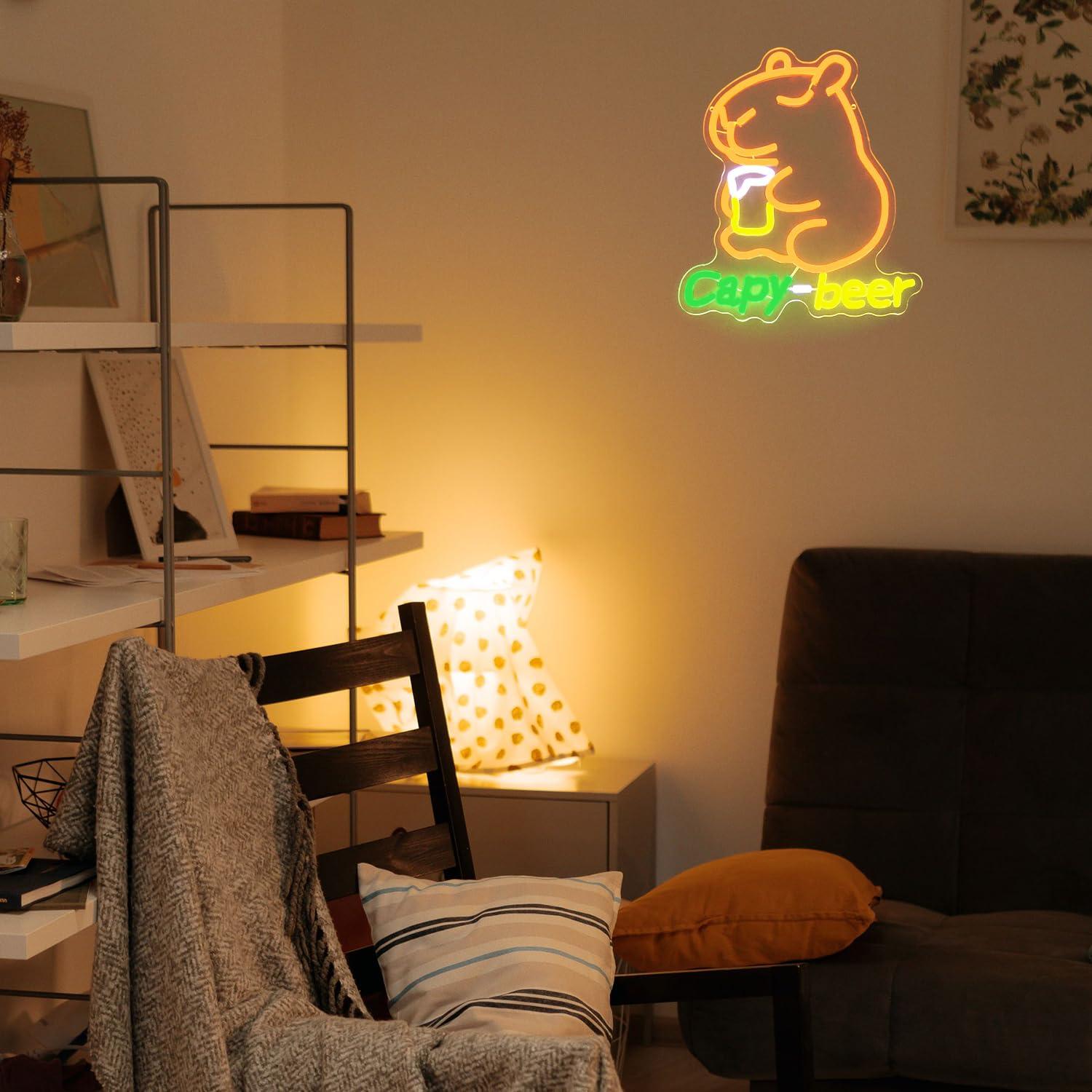 Capybara-Bier-Neonschild, USB- – Home Bar Lounge Bewertung und Preis