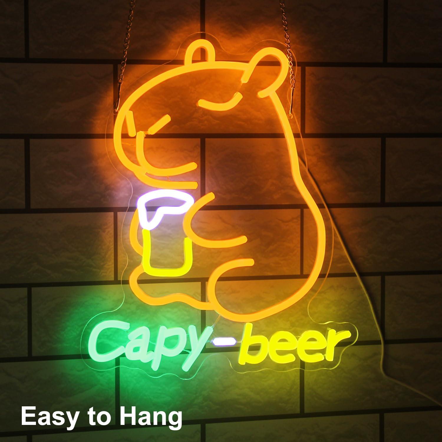 Capybara-Bier-Neonschild, USB- – Home Bar Lounge Bewertung und Preis